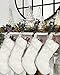AISENO 2 Pack 18 Inch Snowy White Christmas Stockings Faux Fur Christmas Stockings Hanging Ornaments Candy Gift Bags for Christmas Decorations
