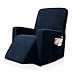 SUBRTEX Recliner Chair Slipcover Stretch Lazy Boy Covers for Leather Furniture Protector Rocker Sofa Cover with Side Pocket (Recliner, Navy)