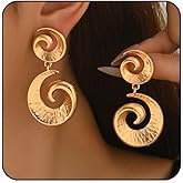 Chunky Statement Earrings for Women Trendy Big Spiral Dangle Earrings Long Swirl Drop Earring Bold Abstract Large Earring Unique Fashion Chunky Jewelry