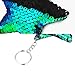 Yaomiao 18 Pieces Flip Sequin Mermaid Tail Keychains Reversible Dolphin Keychains Glitter Flip Star Keyring for Birthday Marine Party Supplies, 4 Styles