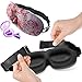 Eye Mask for Women Sleep Mask Moldex Ear Plugs Buckle Closure Does Not Snag Hair