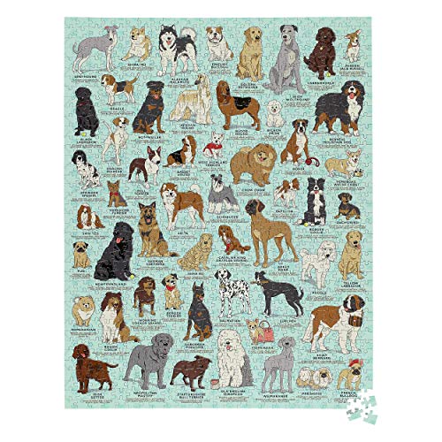 Ridley's Dog Canine Lovers 1000 Piece Activity Jigsaw Puzzle, 27.5" x 21.6", Multi-Colored, Multicolor