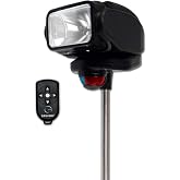 Golight 2151 Gobee Black Halogen Spotlight | Stanchion Mount, Wireless Hand-Held Remote Control