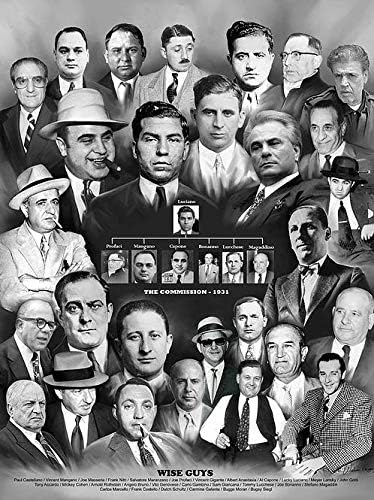 Amazon ウィシャム グレゴリー作 La Cosa Nostra 71 12 60 96cm フレーム入りアートプリント ブラックフレーム アートフレーム ポスター オンライン通販