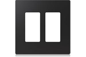 ELEGRP 2-Gang Screwless Decorative Wall Plates, Mid-Size 4.88" height x 4.94" length Unbreakable Thermoplastic Faceplate Cove