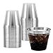 100 Silver Rimmed Clear Hard Plastic Cups | 9 oz. Fancy Disposable Tumblers (100-Pack) by Bloomingoods