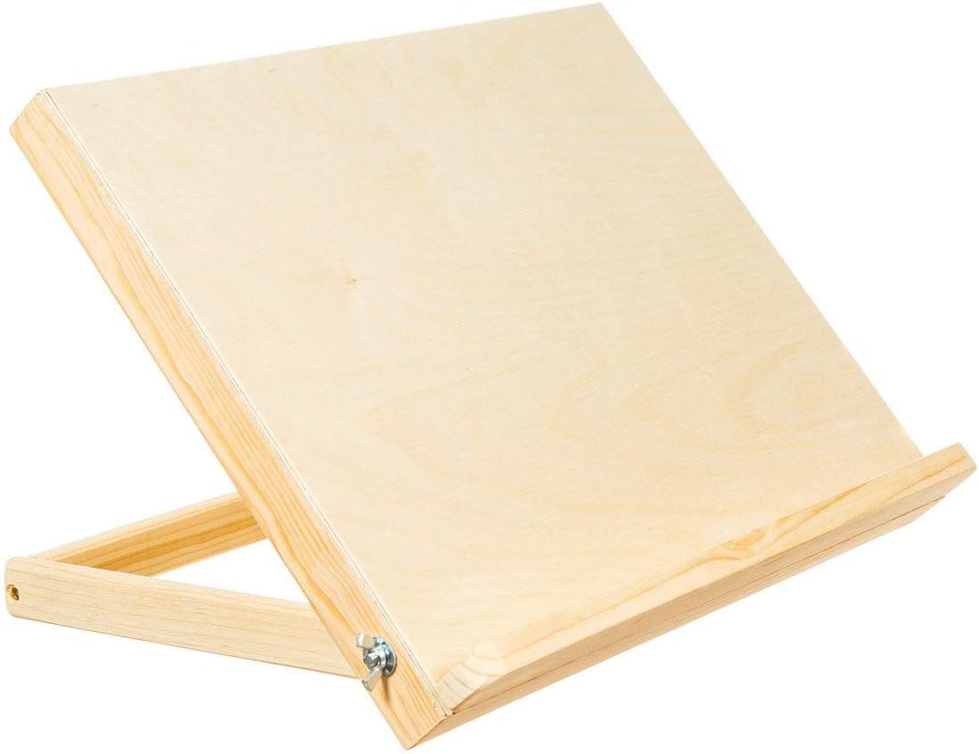 Solid Wooden Tabletop Artist Studio Easel 17.5x12.5" - Sturdy Pine Wood Desktop Painting, Drawing Table, Sketching Board & Display Easel
