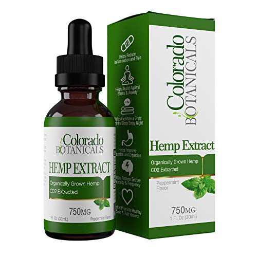 Hemp Oil Extract 750mg - Hemp Oil for Pain, Stress Relief, Mood Support, Improve Sleep, Skin Care, Depression (750mg, 25mg per Serving x 30 Servings) - Rich in Omega 3, 6, & 9 Fatty Acids
