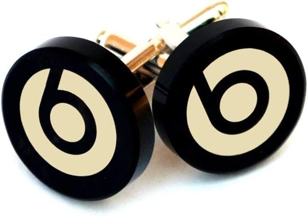 Beats by Dr. Dre logo cuff links made from natural obsidian, cuff links box included, cuff links for men