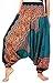 Lofbaz Women's Rose 1 Smocked Waist 2 in 1 Harem Jumpsuit Pants Teal Green M