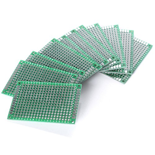 WINGONEER 10PCS (4 x 6cm) PCB Board Universal Double Sided Prototyping Breadboard Panel Circuit Board for DIY Soldering