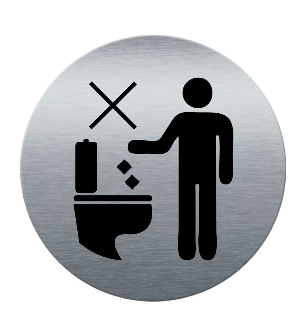 AUA SIGNALETIQUE - AluSign printed brushed aluminium door plate Ø 85 mm - thickness 3 mm - Double-sided adhesive on the back (Do not throw anything)