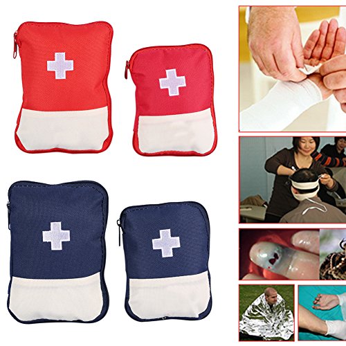 Home Car Emergency First Aid Bag Rescue Survival Trauma Box Case Pouch 2 Colors 2 Sizes (Red Small)