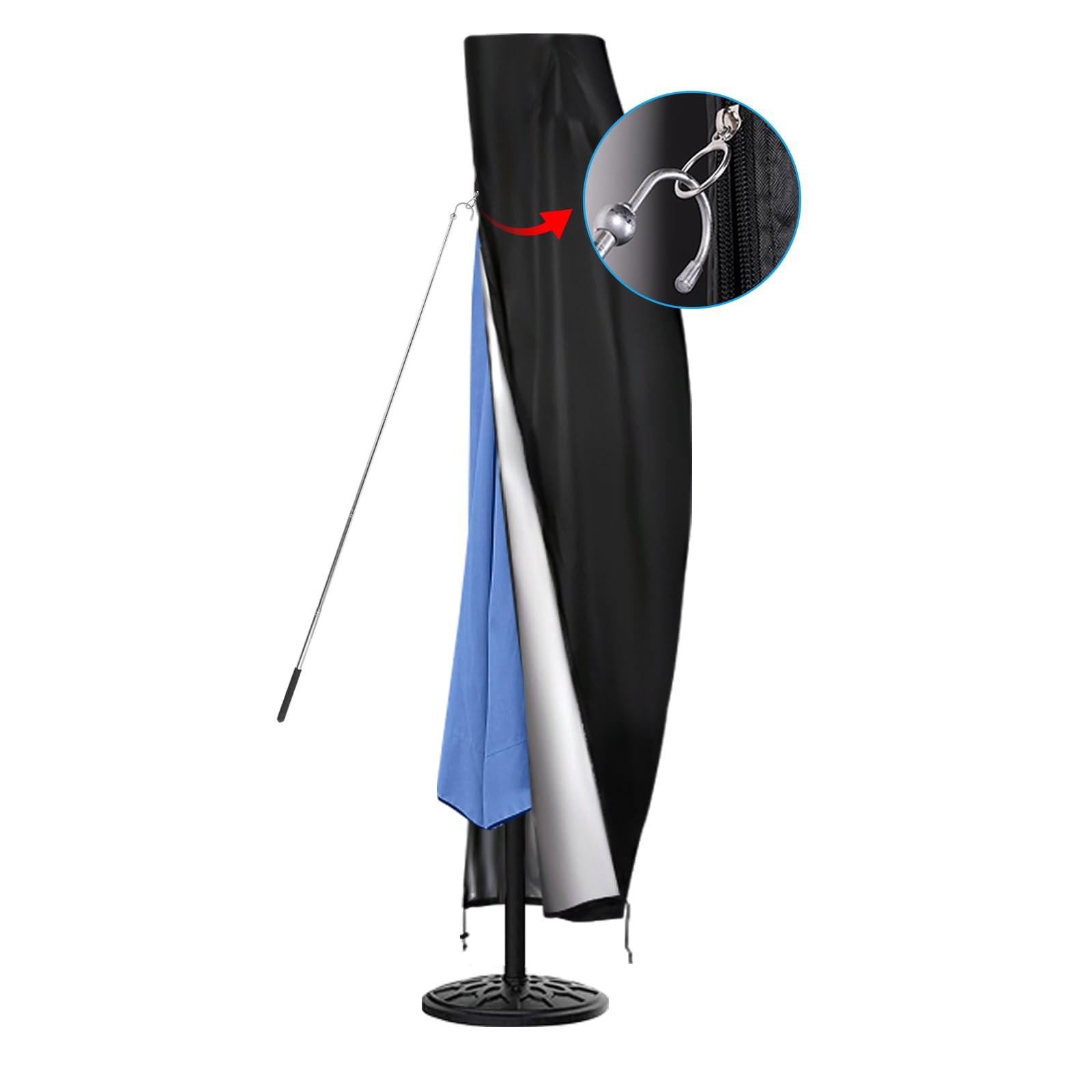 Cantilever Umbrella Covers for Outdoor Umbrellas 3m to 3.5m,420D Waterproof Offset Umbrella Cover,fits Cantilever Offset Umbrella,Large Umbrella Cover with Top Vent,Anti-UV,Hem Drawstring Design