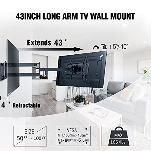 MOUNT Heavy Duty TV Wall Mount, Dual Articulating Arm Full