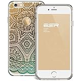 ESR iPhone 6s Case, iPhone 6/6s Case Hybrid, Shock Absorbing, TPU Bumper, Scratch Resistant, Hard Back Cover Clear with Design Protective Cover for iPhone, Gold-Heena
