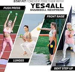 Yes4All Neoprene Dumbbells Set with Rack/3 Pairs of