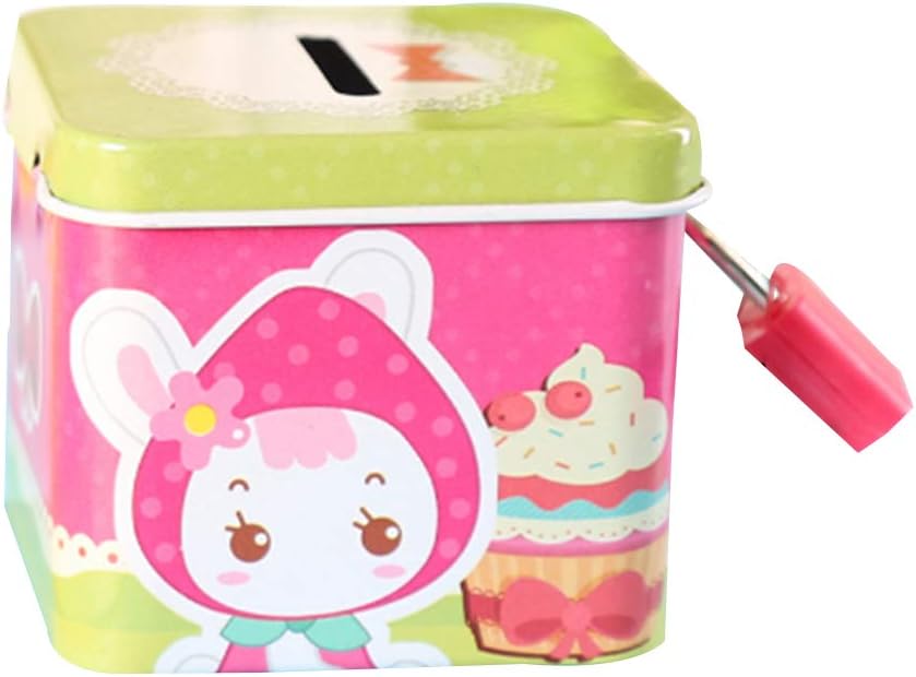 BomcomiCartoon Cute Square Tin Metal Piggy Bank Saving Cash Coin Money Box Children Toy Kids Gifts(Color Random)