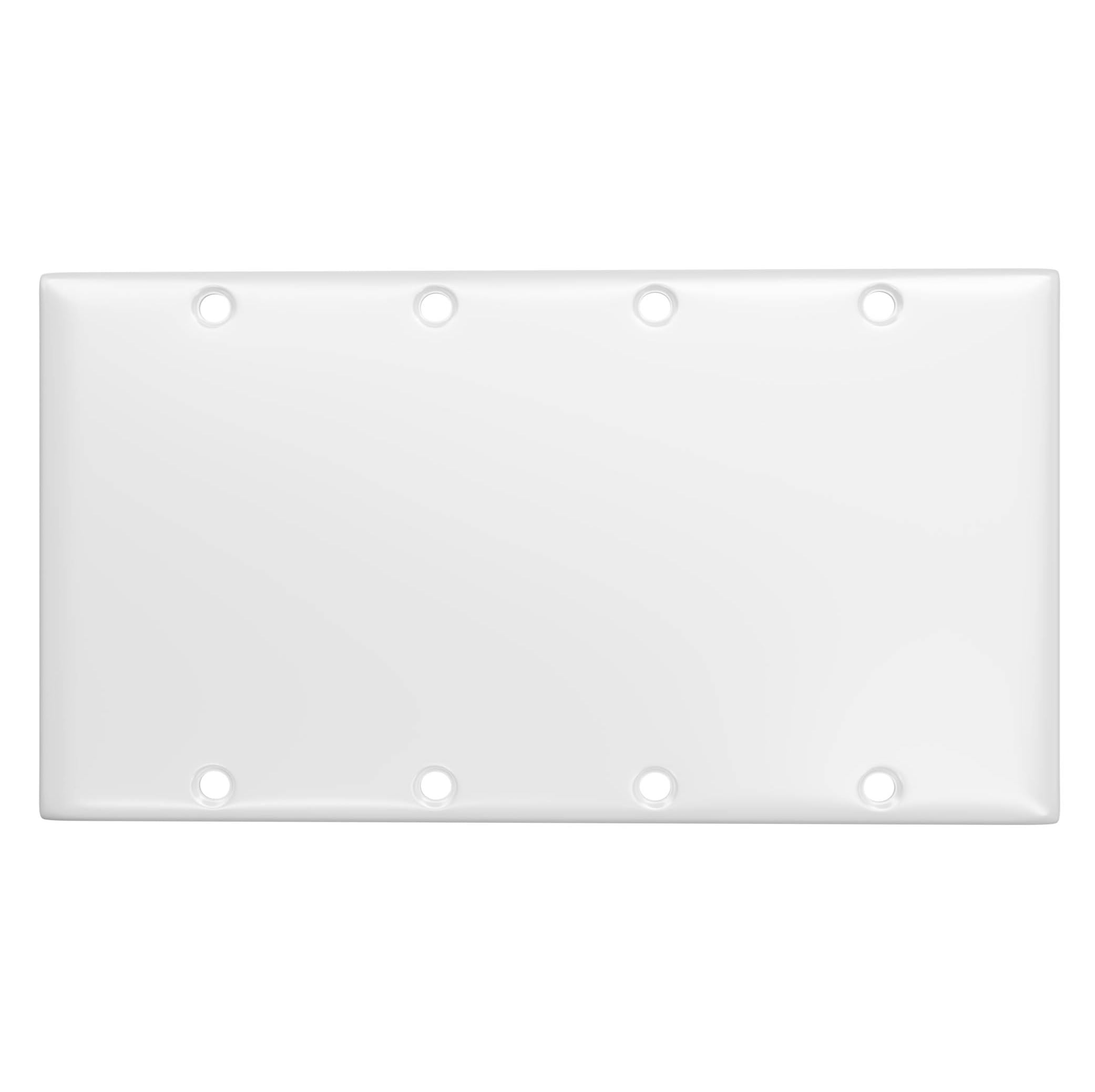 Hubbell-Bell WW-BBBB Standard Metallic Wallplate with Blank, Four Gang, White Smooth