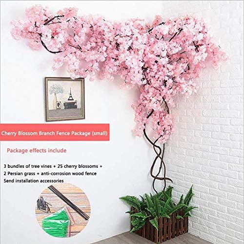 Creative Artificial Cherry Blossom Tree Silk Peach Flowers Arrangements Simulation Tree Indoor Outdoor Wall Decor for Wedding Party Home Decor