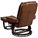 Flash Furniture Bali Contemporary Multi-Position LeatherSoft Recliner Chair with Ottoman, 360-Degree Swivel Recliner Chair/Ottoman Set, Brown Vintage