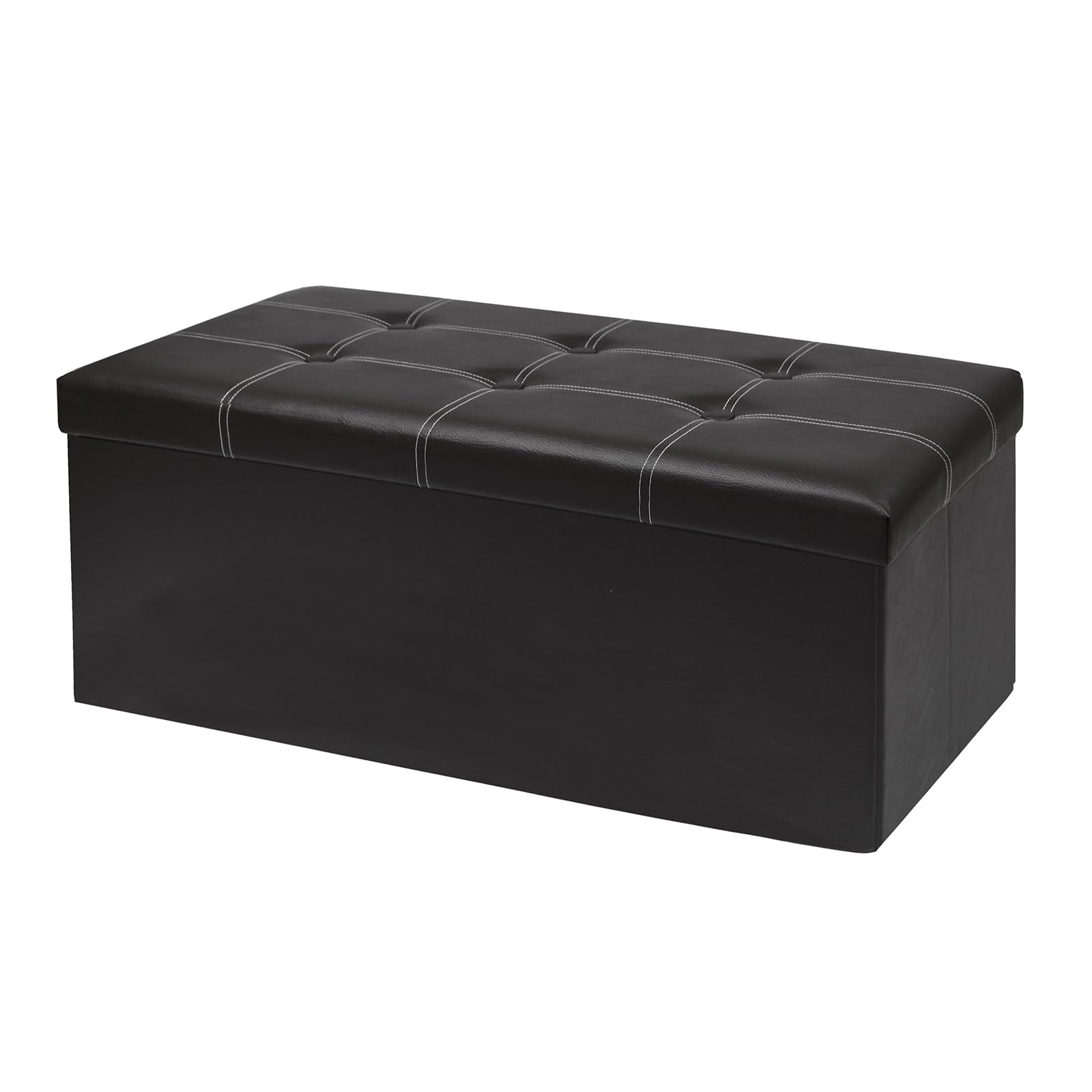 Photo 1 of Storage Ottoman Bench, Faux Leather Footrest Ottoman, Storage Trunk Footrest for Bedroom, Living Room and Hallway,