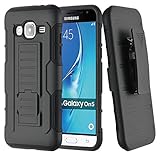 Galaxy On5 Case, CASEPLAY Rugged Dual Layer Hybrid Shock Absorbing Impact Resist Armor Case [Kickstand] [Swivel Belt Clip] Holster For Samsung Galaxy On5 (Black)