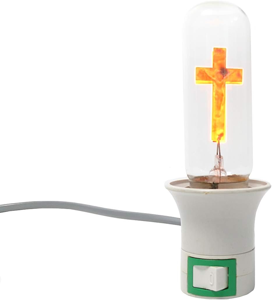 Neon Crucifix Light Bulb, Jesus on The Cross. Artful aerolux Style