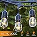 48 FT Weatherproof Outdoor String Lights - 15 Hanging Sockets - Perfect Patio Lights - Commercial Grade - 16 11 Watt S14 Dimmable Incandescent Bulbs Included