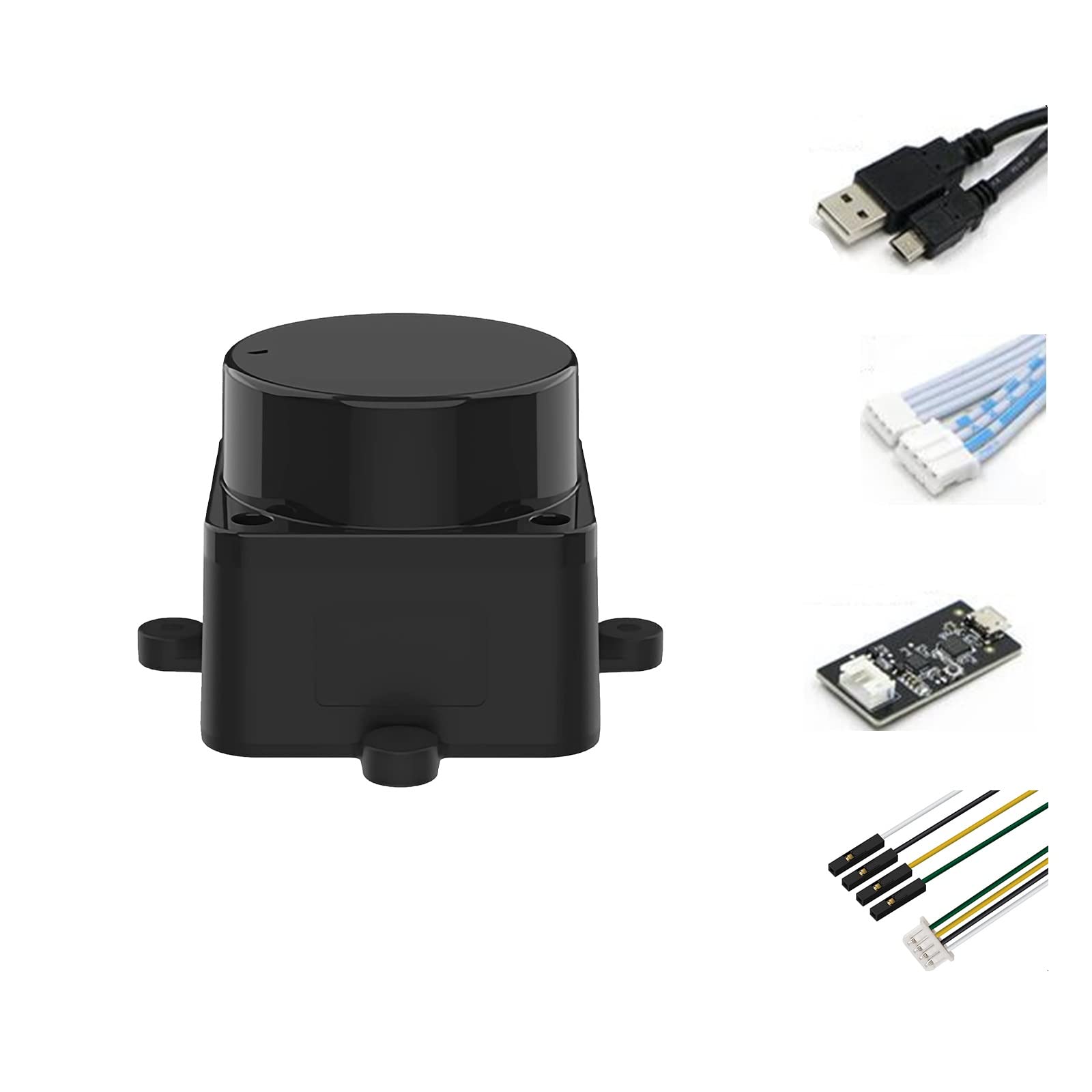 youyeetoo FHL-LD19 Lidar Sensor - 12Meter (39ft) 360° Ranging - Walnut Size, 30K lux Resistant - Provide ROS/ROS2/C/C++ SDK Raspberry Tutorial for Robots Drone SLAM, Lidar Scanner Kit with Adapter