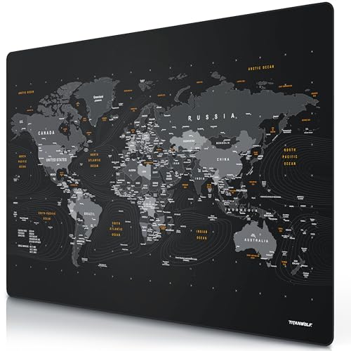 Titanwolf - XXXL Übergröße Mauspad 1200x800 mm - XXXL Großformat - Schreibtischunterlage - gummierte Rückseite - rutschfest und abwaschbar - Gaming -
