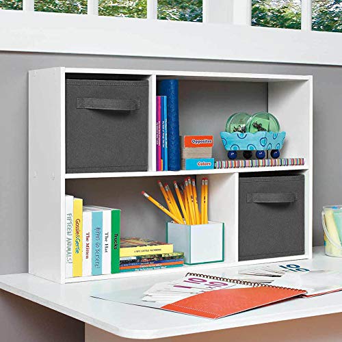 Staron  6-Pack Foldable Fabric Cloth Storage Cubes Shelves Baskets Bins Containers Home Decorative Closet with Handles Organizer Household Cloth Collapsible Box Toys Storages Bedroom Drawer (Grey)