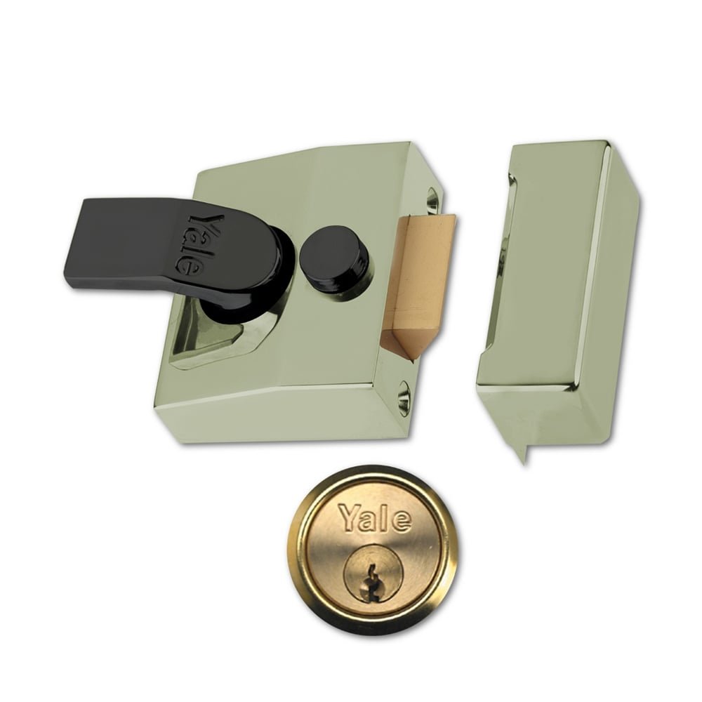 YALE YAL85BLXPL B-85-BLX-PB-40-Deadlocking Nightlatch Brass Finish-High Security with Automatic Deadlock, Brasslux, 40