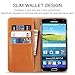 Galaxy S5 Case, SHIELDON Genuine Leather Case Premium Wallet Case Flip Book Style with Stand Feature & ID Credit Card Compartments [Magnetic Closure] for Samsung Galaxy S5, Brown