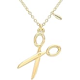 NOUMANDA Steampunk Jewelry Golden Scissors Necklace Hair Dresser Gift