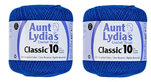 Aunt Lydia's Crochet Thread - Size 10 - Dark Royal (2-Pack) - Thumbnail 3