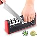 Best Manual Stainless Steel Knife Sharpener for Straight and Serrated Knives, Ceramic and Tungsten - Easy Sharpening for Dull Steel, Paring, Chefs and Pocket Knives, Sharpens Scissors by Flyusy