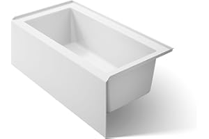 KOHLER 1957-RA-0 Underscore(R) 60" X 32" Bath Apron, Integral Flange and Right-Hand Drain Alcove Bathtub, White