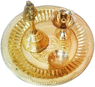 Panchal Creation Brass Pooja Thali - Set Of 4 PCA-40