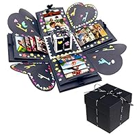 Explosion Gift Box, ALLOMN DIY Surprise Photo Album Scrapbook Memory Photo Box for Wedding Engagement Birthday Valentine