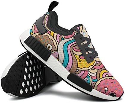 CVOIREWKLL Donut Doodle Breathable Classic Stylish Print Skateboarding Shoes