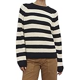 VELVET BY GRAHAM & SPENCER Women's Ollie Chunky Pima Cotton Sweater, Blk/Ivory