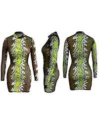 Vestido sexy de manga larga para mujer, con serpiente