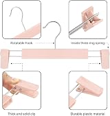 GUANJUNE Clothes Pants Hangers 10 Pack Pink with 360° Swivel Hooks view 2