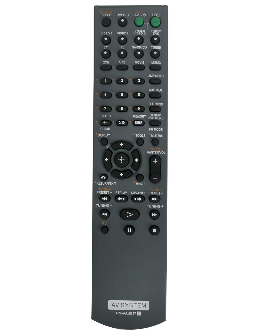VINABTY RM-AAU017 Replacement Remote Fit for Sony Receiver Home Theatre Sub RM-AAU019 HT-SF1100 HT-SF1200 HT-SS1200 HT-SF2000 HT-SS2000 STR-KS1100 SS-CNP2000 SS-SRP2000 SS-WP2000 SS-MSP1100 SS-CNP1100