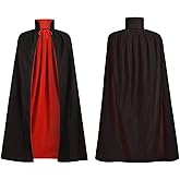 yolsun Black&Red Reversible Cape for Adult, Halloween Costume Witch Vampire Cape Costume