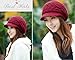HINDAWI Women Winter Warm Knit Hat Wool Snow Caps With Visor, Red, one size