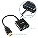 HDMI to VGA,GANA Gold-Plated HD1080P HDMI to VGA Adapter Converter Male to Female with Micro USB Power Cable & 3.5mm Audio Port Cable for PC Laptop HDTV Monitors Projectors Xbox 360 PS3 PS4(Black)