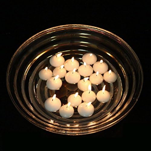 Fancy 24 Pack - 1.5 Inch Round Floating Candle Disc Floater Wedding Party White Ivory