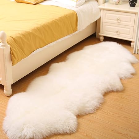 Amazon De Bedee Schaffell Teppich Weiss Lammfell Kunstfell